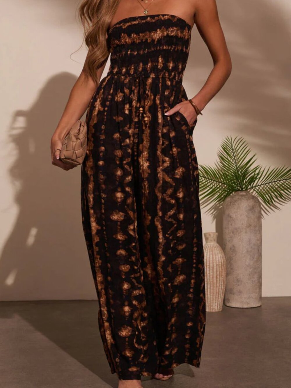 VICI Markey Abstract Strapless Jumpsuit
